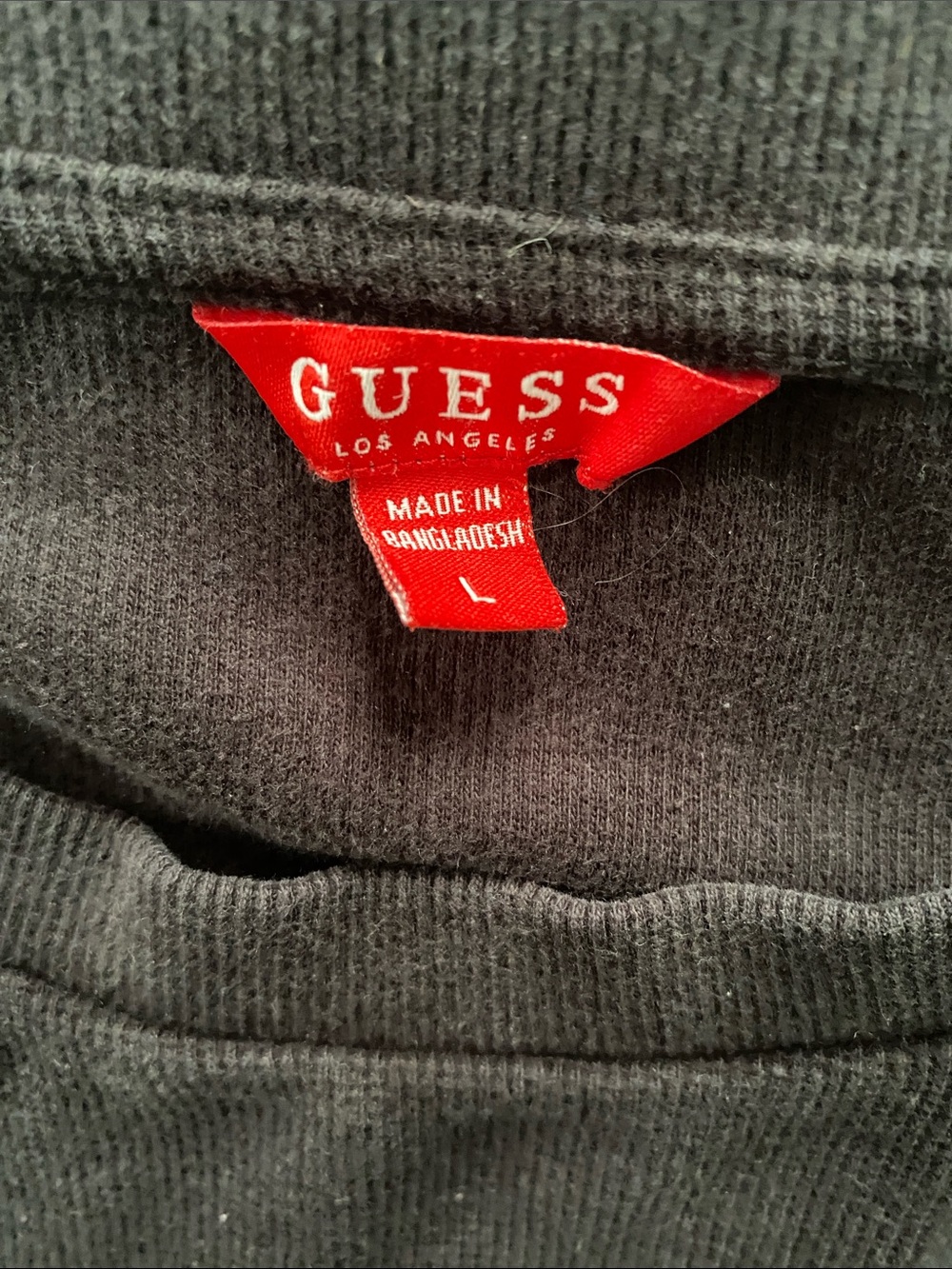 GUESS Men's Gray Crewneck Sweater with Embossed Logo